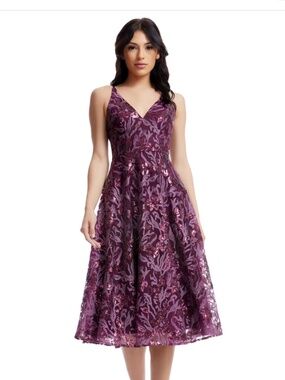 Dress the Population Elisa Sequin Fit & Flare Cocktail Dress, size S